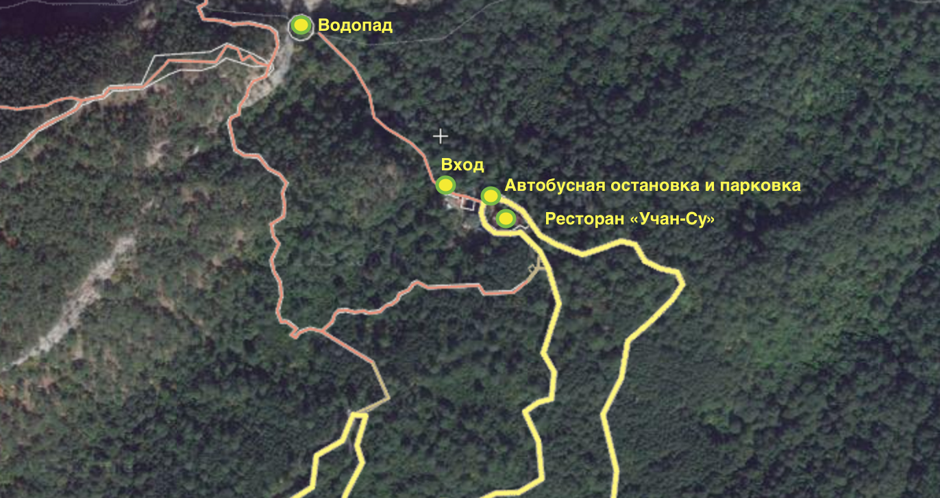 Учан су водопад в крыму как добраться на машине карта