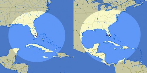 Расстояние от Майами до островов