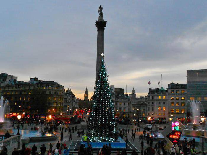 Колонна Нельсона в Трафальгарская площадь, Лондон, Англия